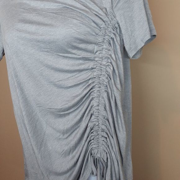 Roaman's Heather Gray Ruched Drawstring Tunic 12 NWOT - Picture 7 of 7
